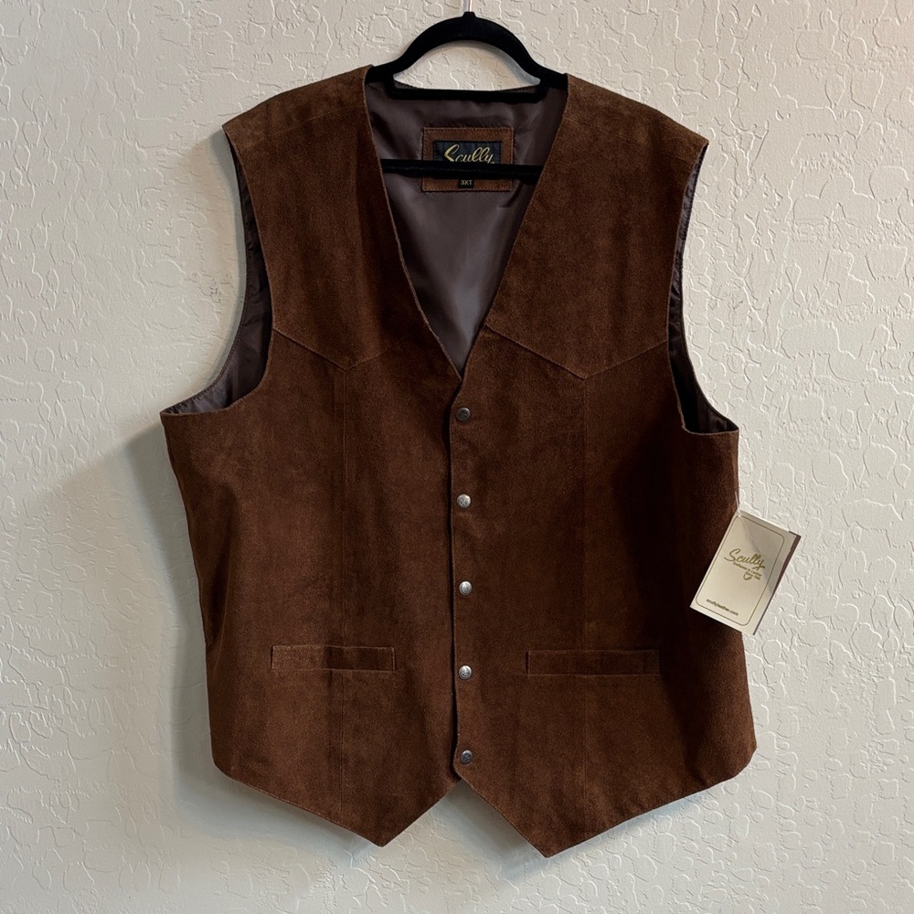 FINAL! VTG! NWT! Scully Men's Rich Brown Leather Suede Vest